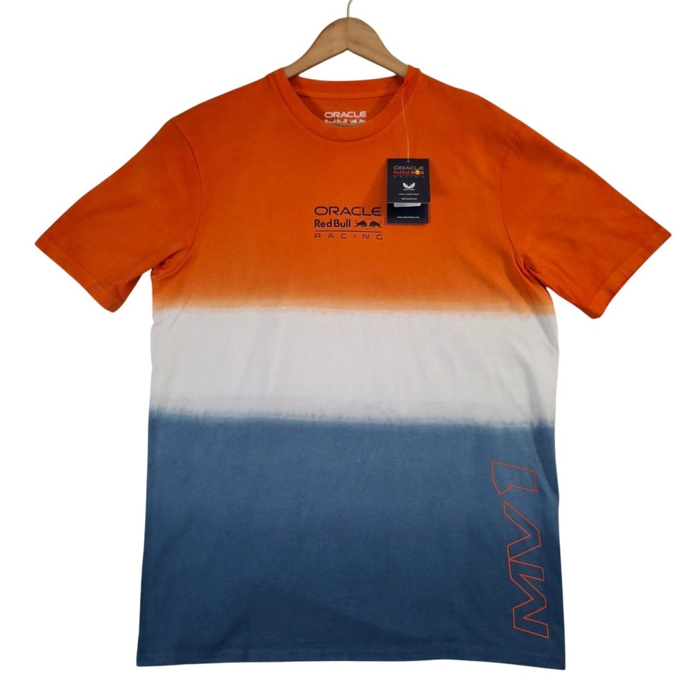Castore Oracle Red Bull Racing F1 Shirt Max Verstappen MV1 Orange Navy TU3147 L